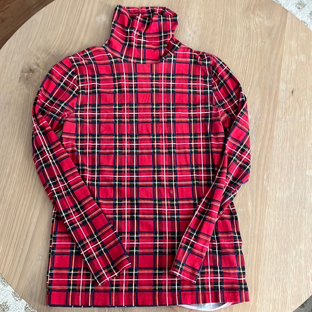J Crew plaid holiday turtleneck